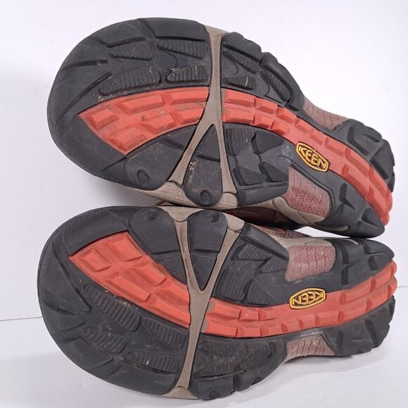 Keen Hiking Shoes Women 9.5 Leather Brown Orange Outdoor 1009557 Low Top - Picture 14 of 16